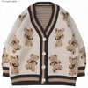 Maglioni maschili ah yuanharajuku cartone animato orso stampa maglione maglione maglione maglione streetwear giapponese giappone
