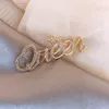 Pins Brooches Korean English Letter Brooch Crystal Rhinestone Crown Lapel And For Women Birthday Gifts Jewelry Accessories Kirk22