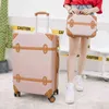 Bagage Inch Dames Hard Retro Rolling Set Trolley Met Cosmetische Tas Vintage Koffer Voor Meisjes J220707257V