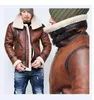 Warm Winter Lambool Flight Jacket Mens Lederen Fleece Dikke Plus Size Kleding Jassen Lange Mouwen Uitloper