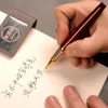 Żelowe długopisy metalowe ziarno drewna neutralne pen retro podpis wysokiej jakości biznes 0,5 uzupełniający biuro prezentowy