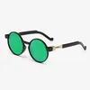 Sonnenbrille Mode Mann Steampunk Retro Runde Gläser Spezielle Kreis Uv400 Beine