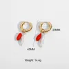 Dangle & Chandelier Pearl Coral Earrings For Women Gold Dangling Hoop Minimalist Jewelry Natural Stone Summer Beach JewelryDangle