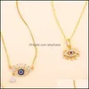 Collares colgantes colgantes joyas turcas collar de ojo malvado oro c￺bico Zirconia azul griego para mujeres moda moda 3502 Q2 Drop entrega 20