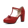 Отсуть обувь мода Женщины Bowknot Platform High Heel Summer T Brap Party Partyplus Размер 32-43 SandalSdress