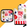 Tapis de manique de cuisine de gant de micro-ondes de bande dessinée personnalisée pour des gants d'isolation de BBQ mitaines de four cuisson D220704