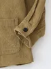 Toddler Boys Contrast Collar Flap Pocket Patched Detail Button Front Corduroy Coat SHE