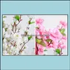 Decorative Flowers Wreaths Festive Party Supplies Home Garden Garden65Cm Long Artificial Cherry Spring Plum Peach Blossom Branch S9622877