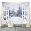 Мечтательный зимний пейзаж настенный ковер снежные сосны лес лес светятся, фото, фоновый фон рождественская спальня комната декор одеял J220804
