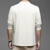 Zipper Polo shirts Men Katoen Solid kleur Volle mouw T -shirt Hoogwaardige Slim Fit Casual Camisa T994 220707