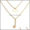 Pendentif Colliers Mtilayer Éléphant Pendentifs Collier Femmes Bijoux Cadeau Double Chaîne Collier Ras Du Cou Carshop2006 Drop Del Carshop2006 Dhj7J