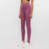 L-85 nu matériel femmes pantalons de yoga couleur unie sport vêtements de sport Leggings taille haute élastique Fitness dame ensemble collants entraînement