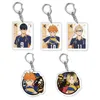 Haikyuu Anime Keychain Acrílico Keyring Hinata Shoyo Kozume Kenma Personagem Crianças Pingente Mochila Haikyuu Keychain para Chaves de Carro AA220318