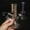 Narguilés épais bécher en verre Bong fumer des tuyaux en verre grand recycleur Dab Rigs eau Bongs avec bol de 14mm