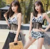 2024 nouvelles femmes maillot de bain femme ins vent fendu costume trois pièces avec support en acier rassemble les étudiants Xiao Qingxin maillot de bain de plage coréen