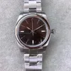 Pürüzsüz çerçeve 39mm siyah kadran izle otomatik mekanik r serisi erkek saatler aydınlık eller ve işaretler izlemeyi izlemez erkek bilekleri287f