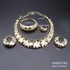 Lyx Italien Brasilien Dubai Guldfärg Big halsband Bangle Earring Ring Smycken Set High-End Woman Wedding Party Dating Smycken