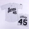 Men Moive Baseball Michael 45 Birmingham Barons Jersey Button Down Down Black White Grey Team Kolor All Szyty Retro Vintage Cool Base Flexbase dobra jakość