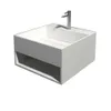 Solid Surface Stone Wall Hung Sink Cloakroom Wall Mounted Cabinet RS3836