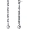 Choucong Top Sell Water Long Drop Diamond Dangle Earring 925 sterling silver Wedding Drop Earrings for Women Bridal Promise Engagement Party Jewelry Gift