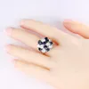 Bröllopsringar 2022 Fashion Echte Pure Retro Flower Anillos för kvinnliga smycken JZ220 Plata Peridot Anel Bague Femme Rita22