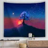 Hippie planet trippy tapestry estetiska landskap väggdekor sovrum galax nebula konst tapestry vägg hängande bohemiska gardiner j220804