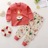 Kleidungssets Baby -Pyjamas Set Langarm Tshirt Hosenanzug Kind Kleinkind Junge Mädchen Weihnachtskleidung Home Outfits Setclothing Setclothing