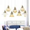 Pendant Lamps Nordic Style Individual Simple Classroom Bedroom Dining Room Wing Stair Clothing Store Decorated Golden Base Glass LampPendant