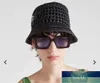 Hombo de cubo Summer Nuevo letra de mujer Logotipo decorativo de paja hueco sombrero de balde para sombrero de sol3231