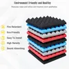 1224PCS 30x30x5cm Studio Acoustic Foam Panels Ljudisoleringsbehandling KTV rum Väggljudfast skum Sponge Pad With Tapes 220606