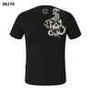 PP Fashion Men's Designer slim fit Casual rhinestone Short Sleeve Round Neck shirt tee Skulls Print Tops Streetwear collar Polos M-xxxL B881271