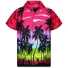 Men's Casual Shirts Short Sleeve Coconut Tree Printed Shirt Men Hawaiian Style Loose Print For Summer Beach Trend Tops