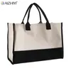 Shopping Bags Stylish Canvas Tote -Large Capacity Cotton Book Packet Craft DIY Drawing Gift Travel Packag 220318