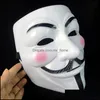 White v Vendetta Mask Guy Faws PVC Анонимный Хэллоуин ужасов косплей костюм маскарадные поставки вечеринки с доставкой 2021 маски праздничные h