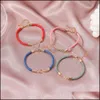 Charm Bracelets Jewelry 4Pcs/Lot Bracelet Friendship Hand-Woven Heart Charms Rope Chain Lucky Love Hand Couple Drop Delivery 2021 0Ejmp
