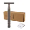 NXY Podwójna krawędź Bezpieczeństwo Razor Vintage Metal Single Blade Razor Classic Mokre Golenie Manual Mieszani środki Pasuje do standardowych brzytwy ostrza 220414