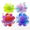 Party Decor Colorful Octopus Keychain Multi Emoticon Push Bubble Stress Relief Fidget Octopuses Sensory Toy for Autism Special