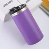 16 oz Paslanmaz Çelik Tumbler Duo kapakları kola bira soğutucu kutuları vakum yalıtılmış çift duvarlı şarap cam içme şişesi 2 kapaklar seyahat kahve kupa su fincanı 6 renk