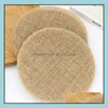 Mats Pads Table Decoration Accessories Kitchen Dining Bar Home Garden Kitchen Burlap Coasters Wedding Decor Dh3G0