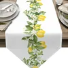 Летние лимонные листья цветы бегуны кухонные обеденные ткани свадебные вечеринки. Украшение 220615
