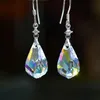 Hoop & Huggie Fashion Crystal Earrings Mid-length Simple Water Drop Ladies Accessories For Mother Gift EarringsHoop Kirs22