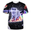 Мужские футболки Plstar Cosmos футболка Cat Amazing Art Fashion Cosy Summer Style Women/Men Space Galaxy 3dprint Harajuku Q-1MEN