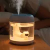 350ml portátil nevoeiro umidificador transparente umidificador criativo desenhos animados spray purificador de ar difusor com iluminação LED para casa