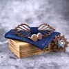 Noeud papillon en bois creux romantique avec boutons de manchette mouchoir pour hommes, ensemble de noël Design