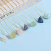 Irregular Natural Crystal Stone Handmade Pendant Necklaces With Gold Plated Chain For Women Girl Party Club Decor Jewelry