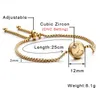 Pulsera high quality dainty stainls steel adjustable gold round box chain elegant 12 zodiac sign charm bracelet75804945541064