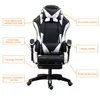Möbler PU Gaming Chair Swivel Recliner med justerbar ryggstöd och sitshöjd Hög ryggfotstödstol 360 ° Passar till kontor