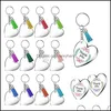 Keychains Acess￳rios de moda redonda de chaveiro acr￭lico em branco Discos c￭rculos transparentes formato de cora￧￣o tassel women saco key rin dhsnx