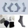 Men's Socks Mens Five Fingers Soft Polyester Cotton Ankle Toe Solid Color BreathableMen's Men'sMen's