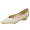 Vestido sapatos de moda feminina primavera nova seja clássica clássica respirável casual tamanho grande tecido houndstooth 220714